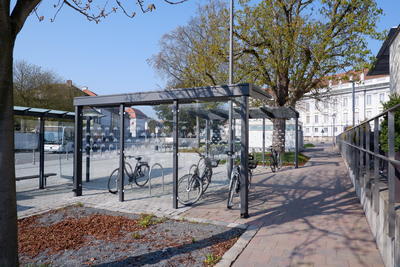 Bild vergrößern: Beispielbild eines Fahrradständers am Schlossplatz.