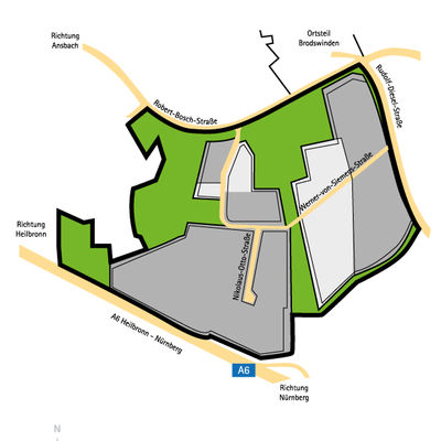 Bild vergrößern: Lageplan Gewerbegebiet Brodswinden-Süd