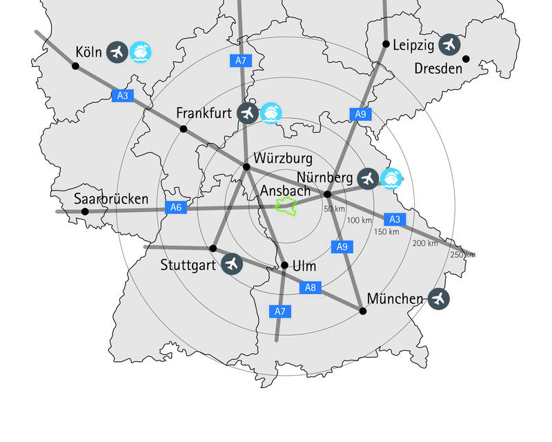 Bild vergrößern: Ansbach Verkehrsanbindung 