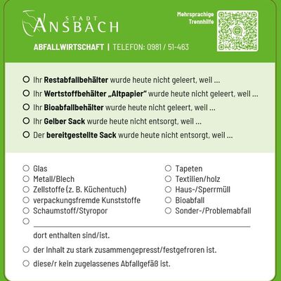 Bild vergr��ern: Mit diesen Aufklebern kl�rt die Stadt Ansbach auf