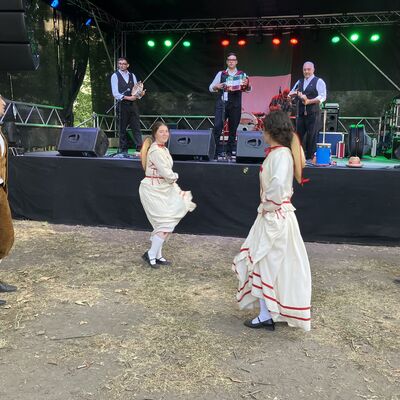 Bild vergr��ern: Folklore T�nzer und Musiker auf der Ziegenwiese 