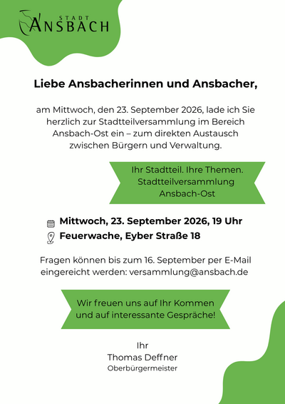 Bild vergr��ern: Flyer f�r die Stadtteilversammlung Ansbach-Ost