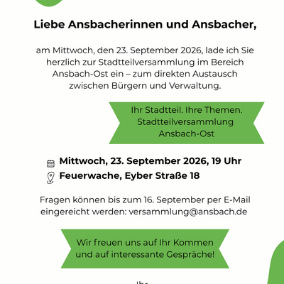 Flyer f&uuml;r die Stadtteilversammlung Ansbach-Ost